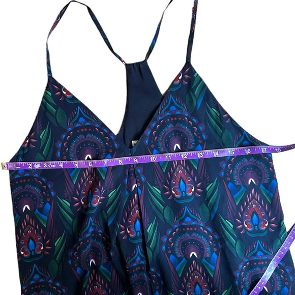Alice & Olivia Abstract Printed Silk Cami Racerback Dress Black Red Size Medium - Picture 5 of 10